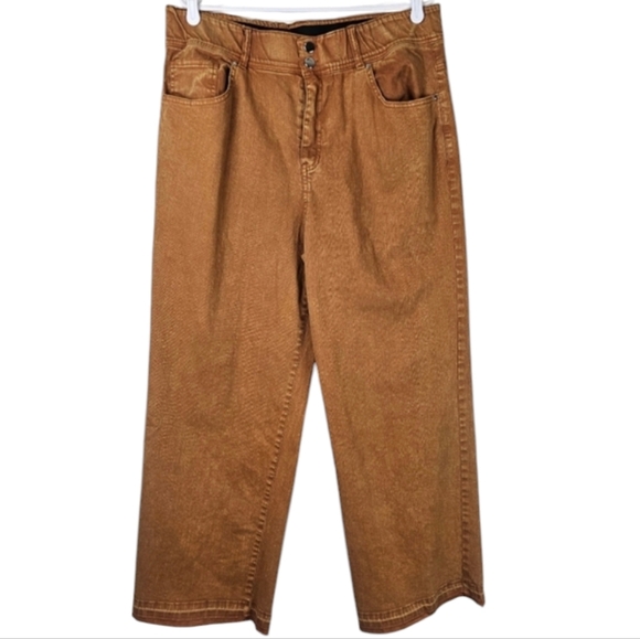 NWOT T.E By Tracy Evans Wide Leg Caramel Denim Jeans - Picture 1 of 11